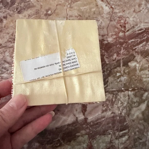 Gingerbread House Beaded Coasters - Set of 4 - Picture 5 of 6